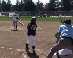 Kayla Byers of Hood River throws one of many strikes against the Lava Bears as she racks up 21 strikes in 2 games.